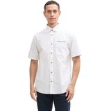 Overhemd - Katoen - Wit - Regular Fit - Korte Mouwen
