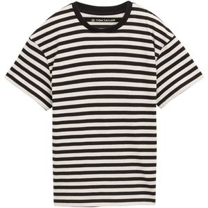 Tom Tailor - Oversized Shirt - Zwart en Wit Gestreept - T-shirt