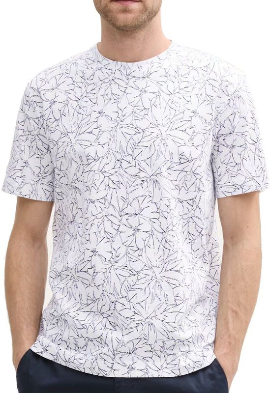 Tom Tailor - T-shirt - Groen - Puur Katoen - All-over Motief