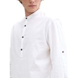 Tom Tailor Denim - Herenoverhemd - Effen - Mix van Katoen en Linnen