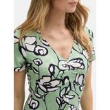 TOM TAILOR Damesjurk - Fresh Spring Floral Design - Lichte V-hals - Korte Mouwen - Regular Fit