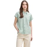 Blouse - Katoen - Krijtstrepen - Normale Pasvorm - Kwartmouw