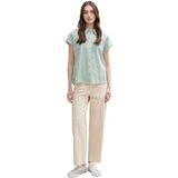 Blouse - Katoen - Krijtstrepen - Normale Pasvorm - Kwartmouw