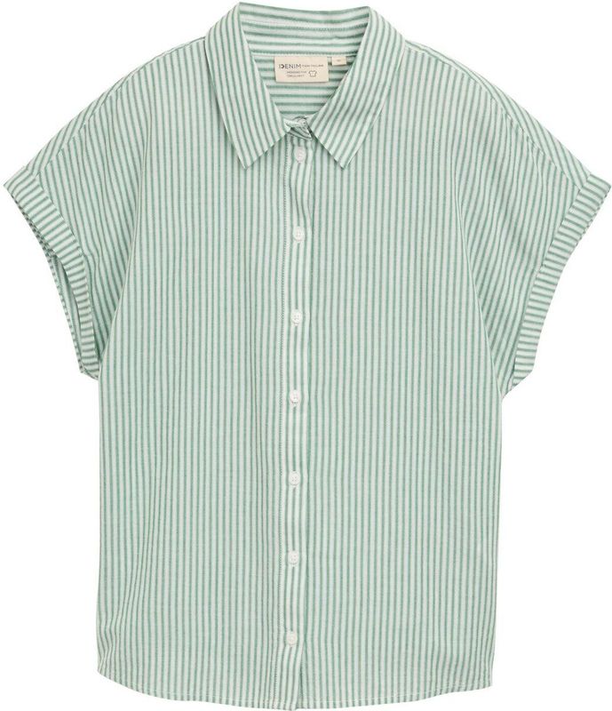 Blouse - Katoen - Krijtstrepen - Normale Pasvorm - Kwartmouw