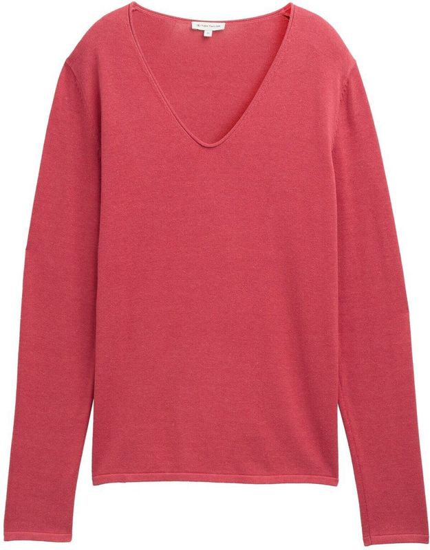TOM TAILOR - Damestrui - Berry Red - Katoen-Viscose - Regular Fit