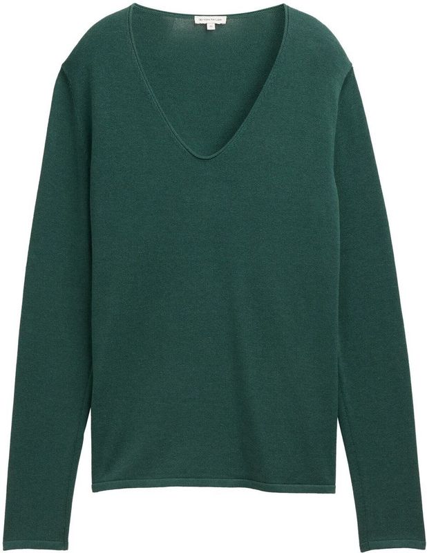 Tom Tailor - Front Logo Coin - Gebreide Trui - V-hals