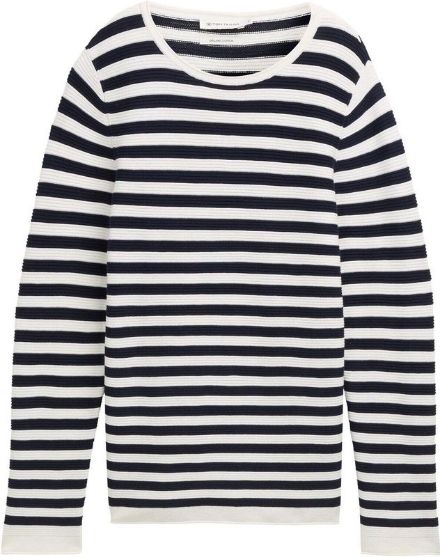 Gestructureerde Poef - Trui - Licht Gerolde Zoomranden - Biologisch Katoen