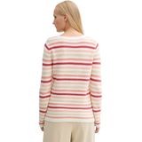 TOM TAILOR 1016350 Basic gebreide damestrui (1 stuk), 37148 - Peachy Knit Stripe Design