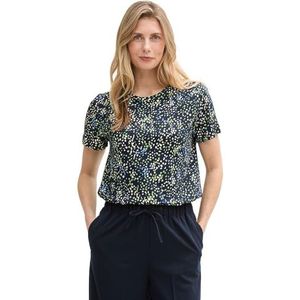 Tom Tailor - Dames T-shirt - Korte Mouwen - Zwart - Katoen