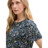 Tom Tailor - Dames T-shirt - Korte Mouwen - Zwart - Katoen