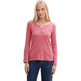 TOM TAILOR - T-shirt - Off White Red - Biologisch Katoen - Gestreept