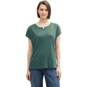 TOM TAILOR T-Shirt mit geschlitztem Rundhalsaussschnitt