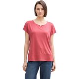 Tom Tailor - Fabric Mix T-shirt - Korte Mouwen - Zacht - Ademend - Dames
