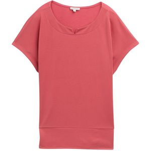 TOM TAILOR - Fabric Mix T-shirt - Zwart - Katoen