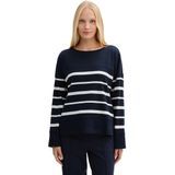 TOM TAILOR - 1045550 - T-shirt - Gebroken Blauw - Onregelmatige Strepen