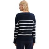 TOM TAILOR - 1045550 - T-shirt - Gebroken Blauw - Onregelmatige Strepen