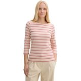 TOM TAILOR - Shirt - Lichtbeige - Gestreept - Driekwart Mouw