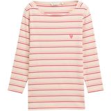 TOM TAILOR - Shirt - Lichtbeige - Gestreept - Driekwart Mouw