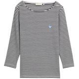 Tom Tailor - Damesshirt - Gestreept - Katoenmix - Ronde Hals - 3/4-Mouwen