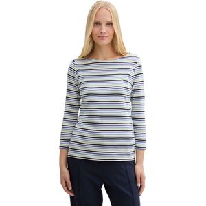 Tom Tailor Gestreept 3/4-Shirt - Shaped Fit met Katoenmix