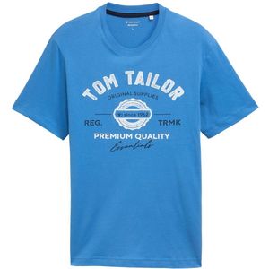 T-shirt - Sapphire Blue - Regular Fit - Korte Mouwen - Met Logo-Frontprint