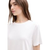 Tom Tailor - Denim Shirt - Wit - Ronde Hals - Regular Fit