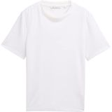 Tom Tailor - Denim Shirt - Wit - Ronde Hals - Regular Fit