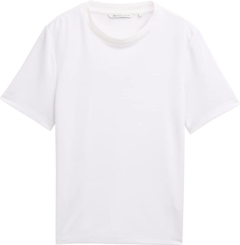 Tom Tailor - Denim Shirt - Wit - Ronde Hals - Regular Fit