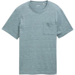 Tom Tailor - T-shirt - Grey Mint Navy - Katoen - Met Borstzak
