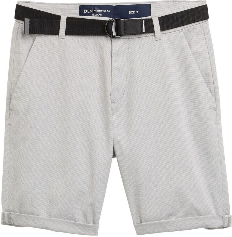 Regular Fit Chinoshorts mit Gürtel