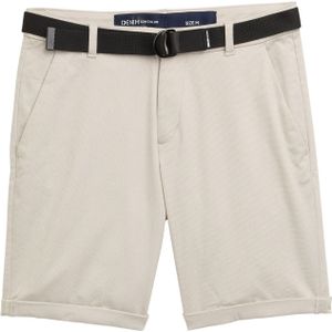 TOM TAILOR Denim Short chino pour homme, coupe droite, avec ceinture, 37469 - Abbey Stone Mini houndstooth, L