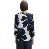 Tom Tailor T-shirt - Big Floral Shapes Design - Gekreukte Look - V-hals - 3/4-mouwen