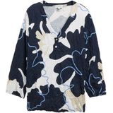 Tom Tailor T-shirt - Big Floral Shapes Design - Gekreukte Look - V-hals - 3/4-mouwen