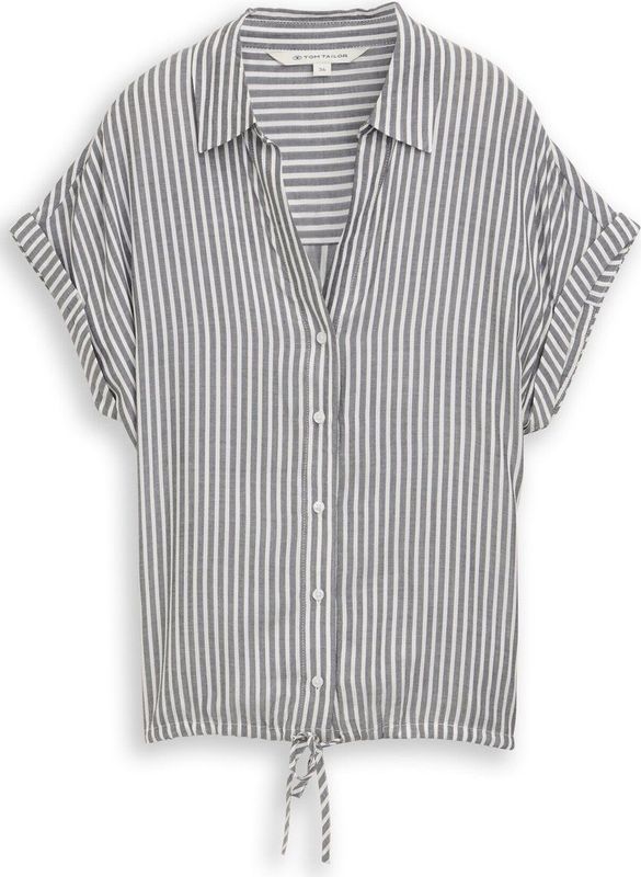 Tom Tailor - Blouse Striped Short Sleeve - Multicolor - 100% Viscose