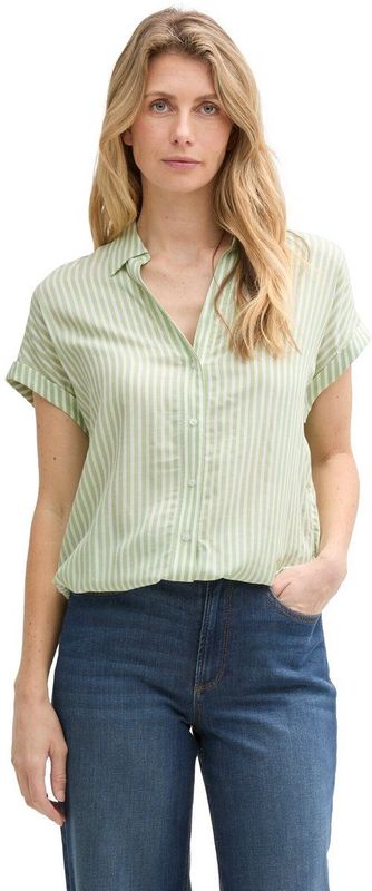 Tom Tailor - BLOUSE STRIPED SHORTSLEEVE - Blouse - Multicolor - 100% Viscose