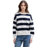 TOM TAILOR DENIM - Sweatshirt - Navy/Wit - Gestreept