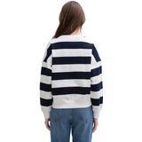 TOM TAILOR DENIM - Sweatshirt - Navy/Wit - Gestreept