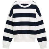 TOM TAILOR DENIM - Sweatshirt - Navy/Wit - Gestreept