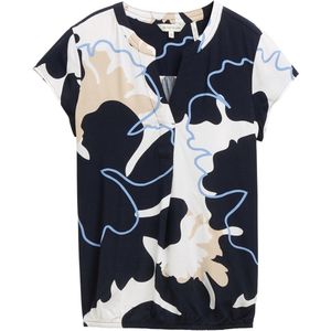 Blouse - Bloemenprint - Viscose - Tuniek Kraag - Normale Pasvorm