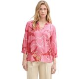 Tom Tailor - Women - Blouse - Beige - Viscose, Tuniek Kraag, Driekwart Mouw, LENZING™ en ECOVERO™