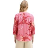 Tom Tailor - Women - Blouse - Beige - Viscose, Tuniek Kraag, Driekwart Mouw, LENZING™ en ECOVERO™