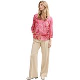 Tom Tailor - Women - Blouse - Beige - Viscose, Tuniek Kraag, Driekwart Mouw, LENZING™ en ECOVERO™