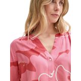 Tom Tailor - Women - Blouse - Beige - Viscose, Tuniek Kraag, Driekwart Mouw, LENZING™ en ECOVERO™