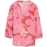 Tom Tailor - Women - Blouse - Beige - Viscose, Tuniek Kraag, Driekwart Mouw, LENZING™ en ECOVERO™