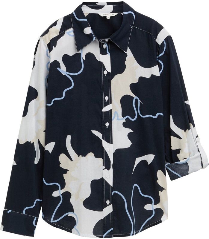 Tom Tailor - Overhemdblouse - All-over Motief - Regular Fit - Jersey - Dames