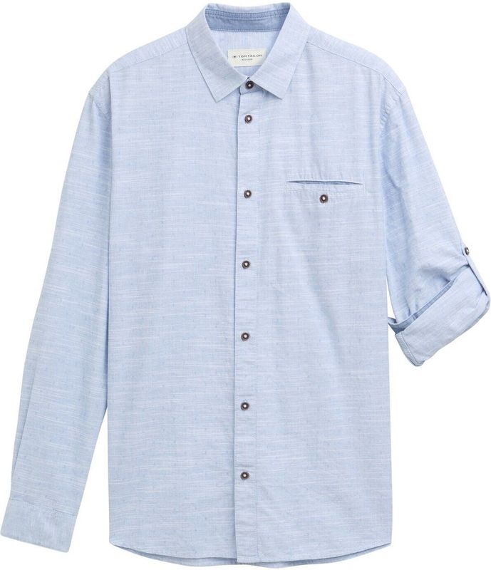 Tom Tailor - Structured Slubyarn - Heren Overhemd - Veelkleurig - 100% Katoen