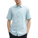 Tom Tailor - Linnen Overhemd - Mêlee - Regular Fit - Korte Mouwen