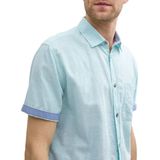 Tom Tailor - Linnen Overhemd - Mêlee - Regular Fit - Korte Mouwen
