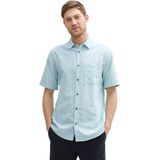 Tom Tailor - Linnen Overhemd - Mêlee - Regular Fit - Korte Mouwen