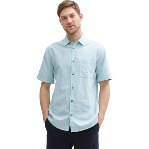 Tom Tailor - Linnen Overhemd - Mêlee - Regular Fit - Korte Mouwen